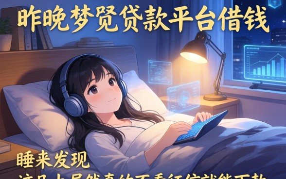 昨晚梦见贷款平台借钱，醒来发现这几家居然真的不看征信就能下款