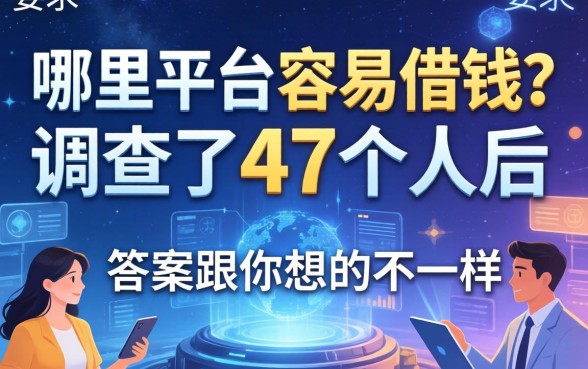 哪里平台容易借钱？调查了47个人后，答案跟你想的不一样