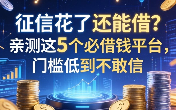 征信花了还能借？亲测这5个必借钱平台，门槛低到不敢信