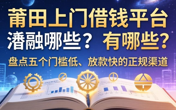莆田上门借钱平台有哪些？盘点五个门槛低、放款快的正规渠道