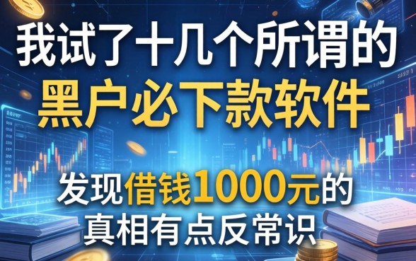 我试了十几个所谓的黑户必下款软件，发现借钱1000元的真相有点反常识