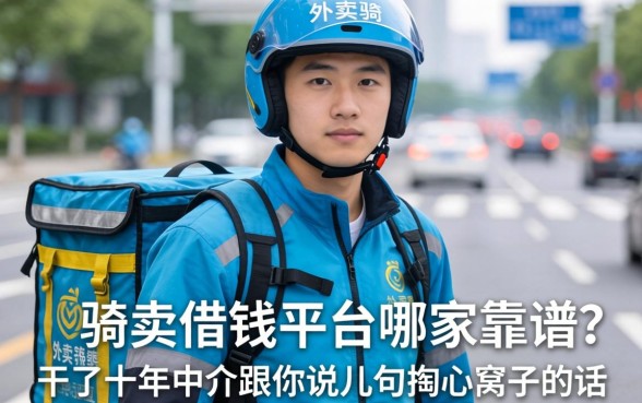 外卖骑手借钱平台哪家靠谱？干了十年中介跟你说几句掏心窝子的话