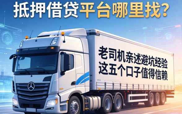 大车抵押借钱平台哪里找？老司机亲述避坑经验，这五个口子值得信赖