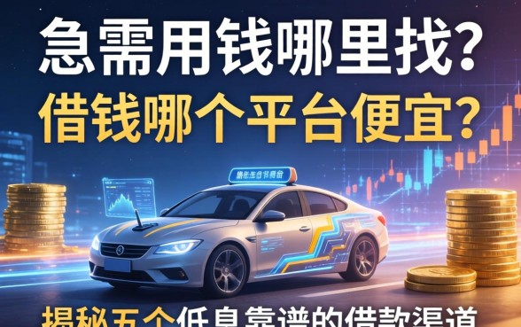 急需用钱哪里找？借钱哪个平台便宜？揭秘五个低息靠谱的借款渠道