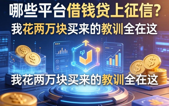 哪些平台借钱要上征信？我花两万块买来的教训全在这