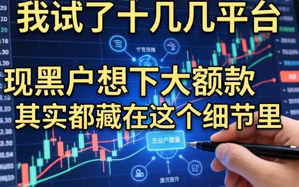 我试了十几个平台，发现黑户想下大额款其实都藏在这个细节里