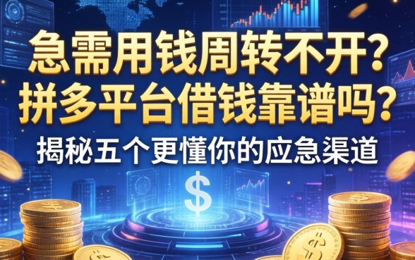 急需用钱周转不开？拼多平台借钱靠谱吗？揭秘五个更懂你的应急渠道