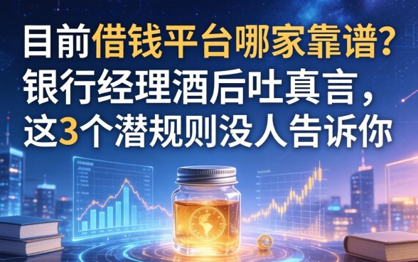 目前借钱平台哪家靠谱？银行经理酒后吐真言，这3个潜规则没人告诉你