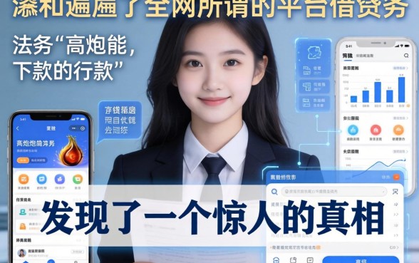 我翻遍了全网所谓的平台借钱法务和高炮能下款的软件，发现了一个惊人的真相
