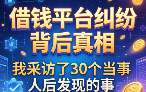 借钱平台纠纷背后的真相：我采访了30个当事人后发现的事