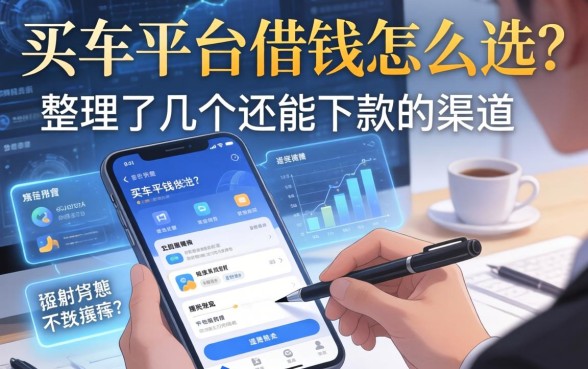 买车平台借钱怎么选？整理了几个还能下款的渠道