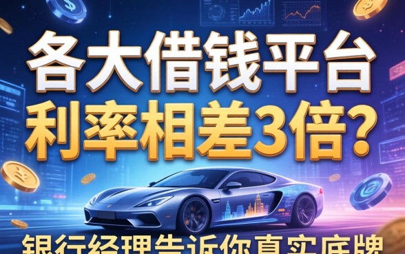 各大借钱平台利率相差3倍？银行经理告诉你真实底牌