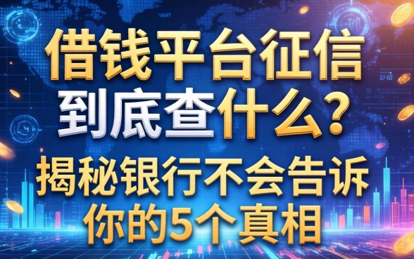 借钱平台征信到底查什么？揭秘银行不会告诉你的5个真相