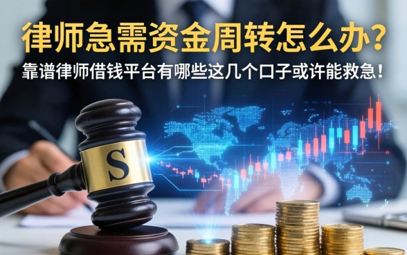 律师急需资金周转怎么办？靠谱的律师借钱平台有哪些？这几个口子或许能救急！