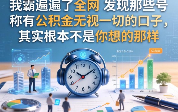 我翻遍了全网，发现那些号称有公积金无视一切的口子，其实根本不是你想的那样