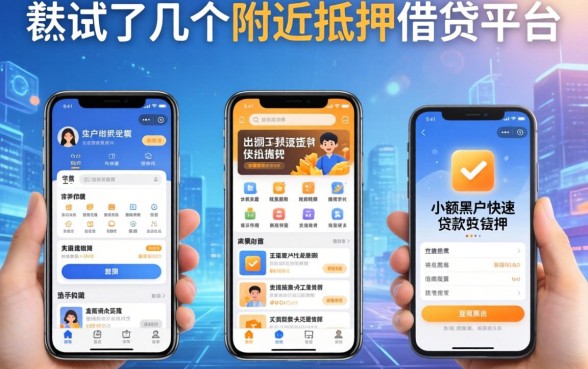 我试了几个附近抵押借钱平台和手机小额黑户快速贷款app，结果有点意外