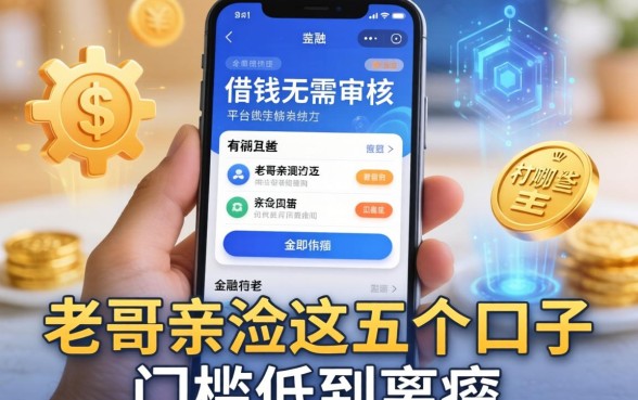 手机借钱无需审核的平台有哪些？老哥亲测这五个口子门槛低到离谱