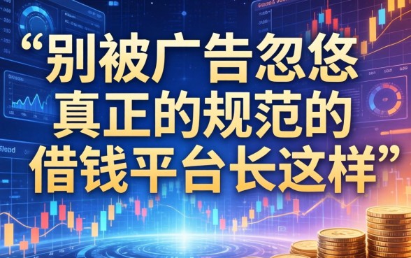 别被广告忽悠，真正的规范的借钱平台长这样