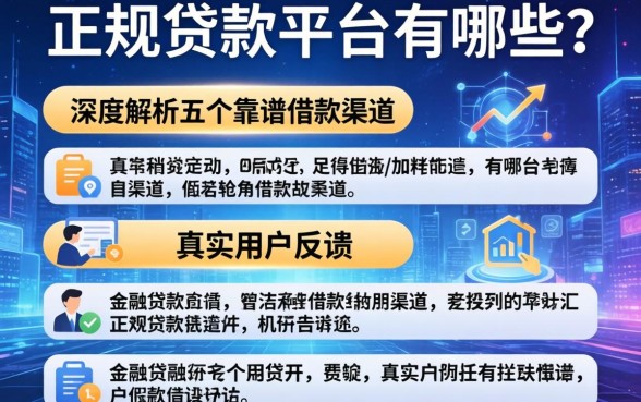 正规贷款平台有哪些？深度解析五个靠谱借款渠道及真实用户反馈