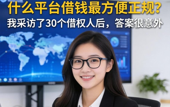 什么平台借钱最方便正规？我采访了30个借款人后，答案很意外