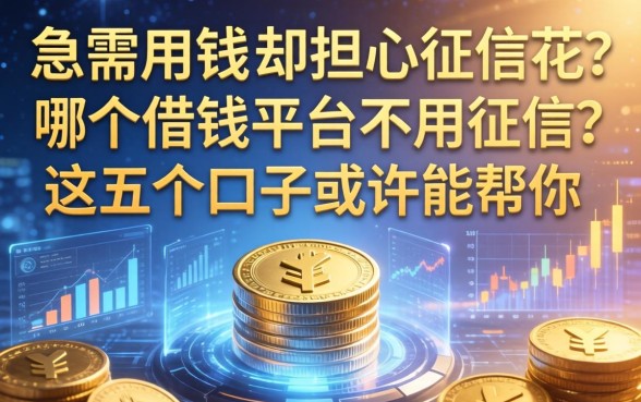 急需用钱却担心征信花？哪个借钱平台不用征信？这五个口子或许能帮你