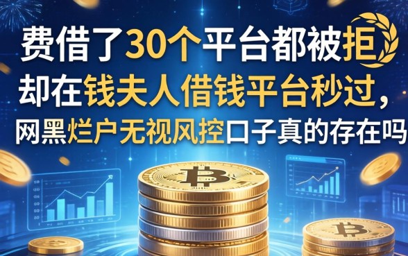 我借了30个平台都被拒，却在钱夫人借钱平台秒过，网黑烂户无视风控口子真的存在吗