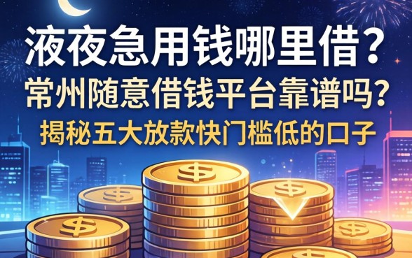 深夜急用钱哪里借？常州随意借钱平台靠谱吗？揭秘五大放款快门槛低的口子