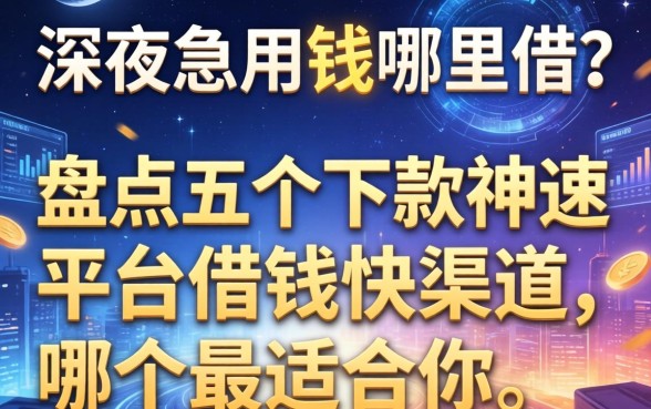 深夜急用钱哪里借？盘点五个下款神速的平台借钱快渠道，哪个最适合你？