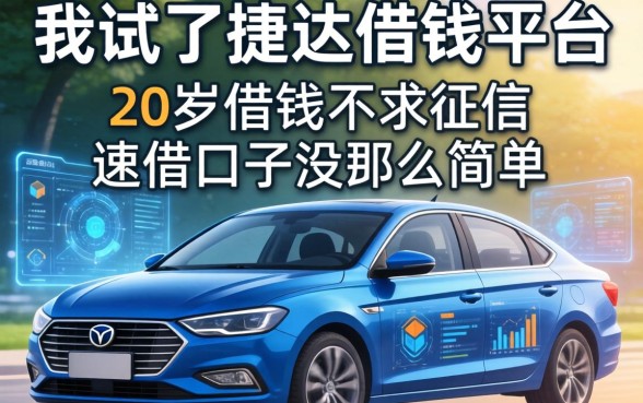 我试了捷达借钱平台，发现20岁借钱不求征信速借口子没那么简单