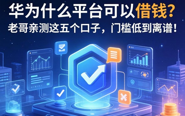 华为什么平台可以借钱？老哥亲测这五个口子，门槛低到离谱！