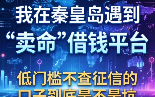 我在秦皇岛遇到的“卖命”借钱平台，低门槛不查征信的口子到底是不是坑
