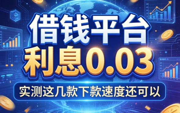 借钱平台利息0.03，实测这几款下款速度还可以