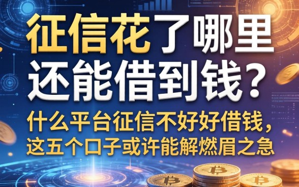 征信花了哪里还能借到钱?什么平台征信不好好借钱,这五个口子或许能解燃眉之急