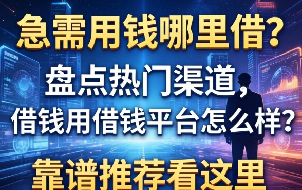 急需用钱哪里借？盘点热门渠道，借钱用借钱平台怎么样？靠谱推荐看这里