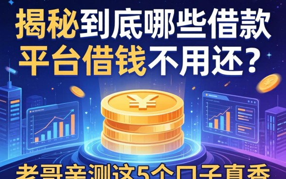 揭秘：到底哪些借款平台借钱不用还？老哥亲测这5个口子真香