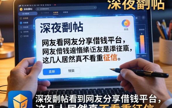 深夜翻帖看到网友分享借钱平台，这几家居然真不看重征信