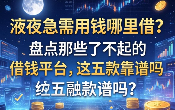 深夜急需用钱哪里借？盘点那些了不起的借钱平台，这五款靠谱吗？