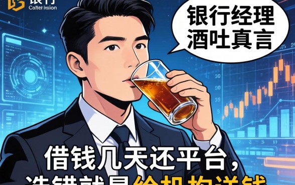 银行经理酒后吐真言：借钱几天还平台，选错就是给机构送钱
