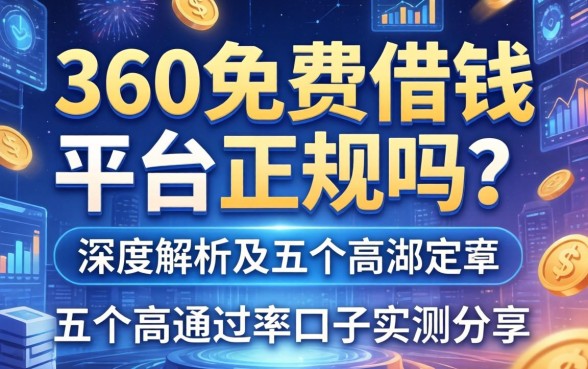 360免费借钱平台正规吗？深度解析及五个高通过率口子实测分享