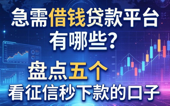 急需借钱贷款平台有哪些？盘点五个不看征信秒下款的口子