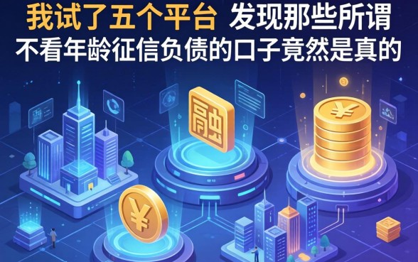 我试了五个平台，发现那些所谓不看年龄征信负债的口子竟然是真的
