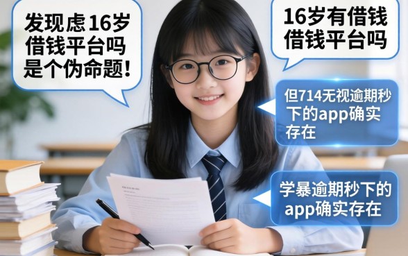 我翻遍了全网，发现16岁有借钱平台吗是个伪命题，但714无视逾期秒下的app确实存在