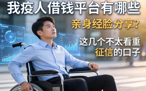 残疾人借钱平台有哪些？亲身经历分享这几个不太看重征信的口子