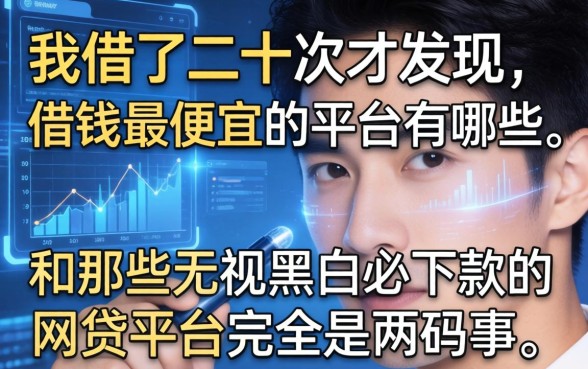 我借了二十次才发现，借钱最便宜的平台有哪些，和那些无视黑白必下款的网贷平台完全是两码事
