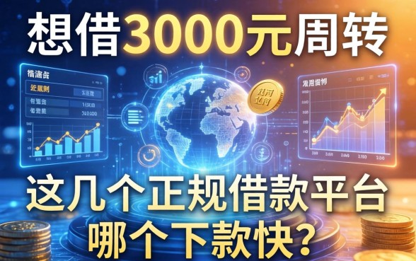 想借3000元周转，这几个正规借款平台哪个下款快？