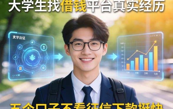 大学生找借钱平台真实经历，这五个口子不看征信下款挺快