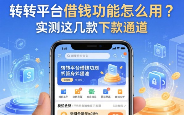 转转平台的借钱功能怎么用？实测这几款下款通道