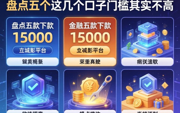 盘点五个能下款15000的平台，这几个口子门槛其实不高
