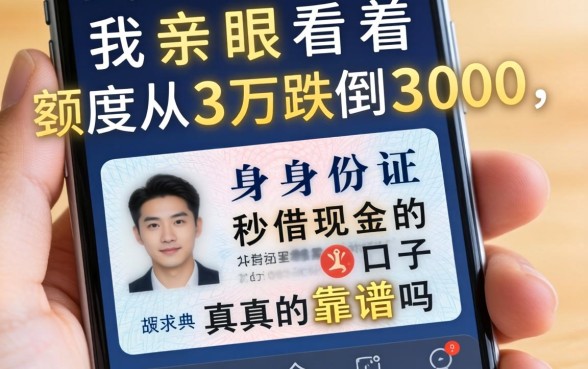 我亲眼看着额度从3万跌到300，手机身份证秒借现金的口子真的靠谱吗