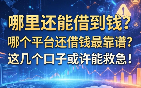 哪里还能借到钱？哪个平台还借钱最靠谱？这几个口子或许能救急！